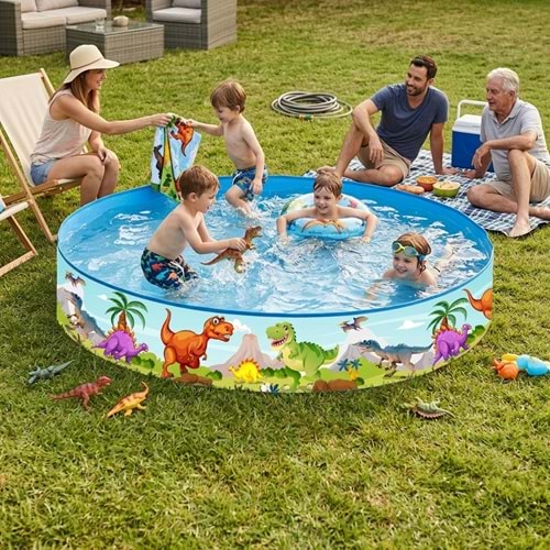 Dinozor Temalı Sert Duvarlı Çocuk Havuzu 180 cm x 40 cm 51507
