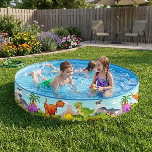 Dinozor Temalı Katlanabilir Çocuk Havuzu – 240 cm x 46 cm 51508