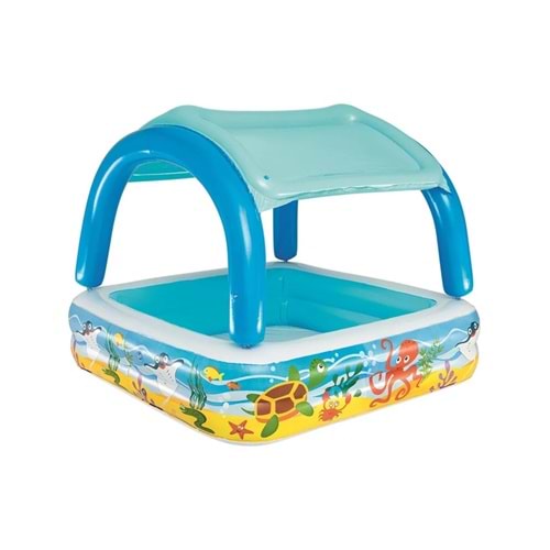Bestway Renkli Çocuk Şişme Havuz 147X147CM, Uv Koruma, Güvenli ve Eğlenceli