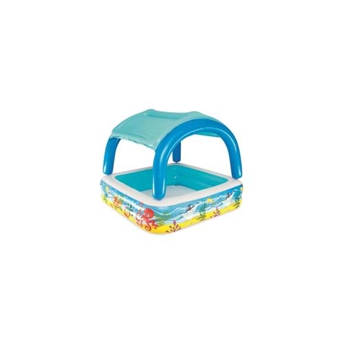 Bestway Güneş Korumalı Kare Havuz 1,40 m x 1,40 m x 1,14 m Eğlenceli Tasarım ve Dayanıklı Özellikler