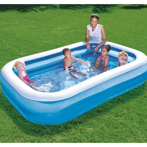 Bestway Geniş Dikdörtgen Şişme Aile Havuzu 262x175x51 cm, Yaz Keyfi İçin Ideal