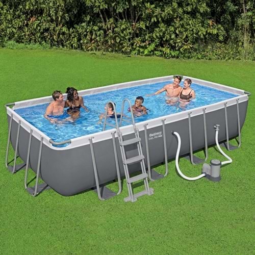 Bestway Steel Pro MAX Yer Üstü Prefabrik Dikdörtgen Havuz Seti 549cm x 274cm x 122cm 56465