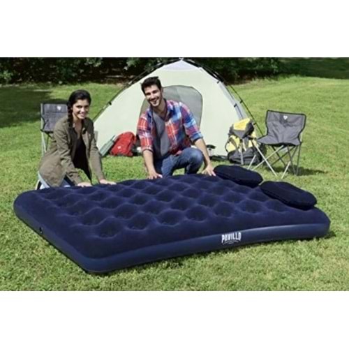 Bestway Çift Kişilik Şişme Yatak Yastık Ve El Pompalı 203x152x22 Cm - 67374