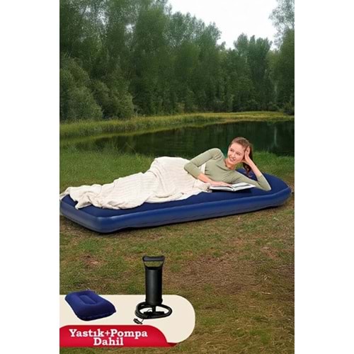 Bestway Tek Kişilik Tek Katlı Şişme Yatak,Şişme Yastık 185x76cm