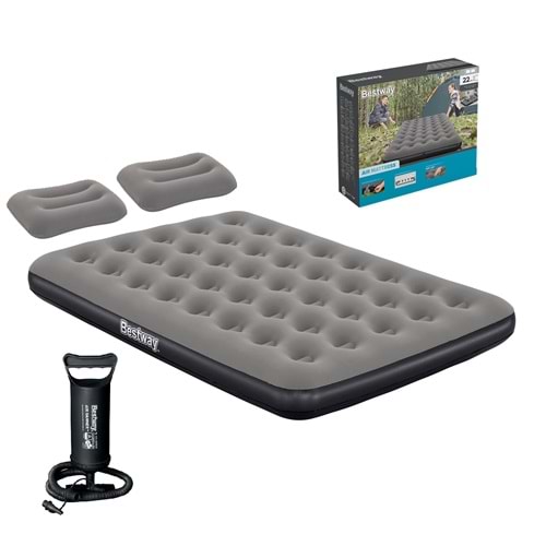 Bestway Ultra Queen 2 Kişilik Şişme Yatak + El Pompası ve Yastık Hediyeli 191x137x22cm 671GZ BW146