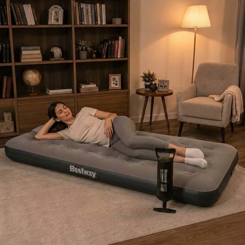 Bestway Single Tek Kişilik Şişme Yatak + El Pompası 185x76x22cm 671GY BW150