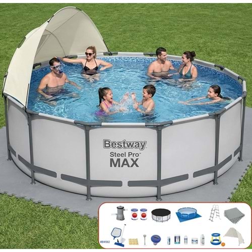 Bestway Yuvarlak Gölgelikli Prefabrik FULL Havuz Seti 366x122cm 56420 BW562