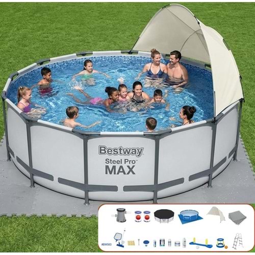Bestway Gölgelikli Prefabrik Full Havuz Seti 427x122cm BW563 5612X