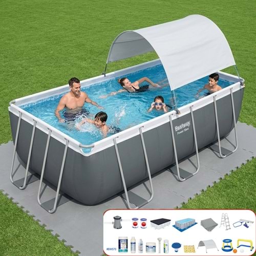 Bestway Gölgelikli Prefabrik Full Havuz Seti 412x201x122cm BW570 56456