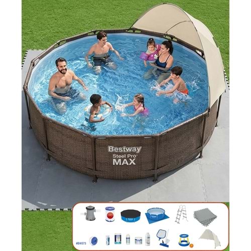Bestway Yuvarlak Prefabrik Gölgelikli Full Havuz Seti 366x100cm BW573 56709