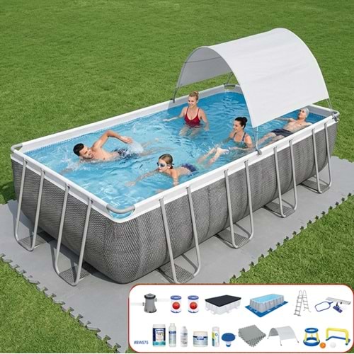 Bestway Gölgelikli Prefabrik Full Havuz Seti 488x244x122cm BW575 56996