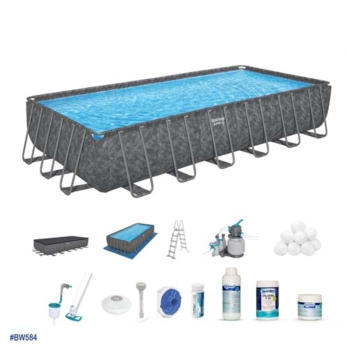 Bestway® APX 365™ 561KG Dikdörtgen Prefabrik Havuz Seti 7,32 m x 3,66 m x 1,32 m BW584
