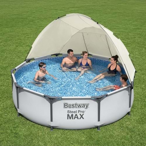 Bestway Steel Pro MAX Gölgelikli Yer Üstü Prefabrik Havuz 305cm x 76cm 56406 BW608