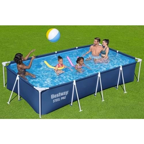 Bestway ® Steel Pro™ Yer Üstü Prefabrik Dikdörtgen Havuz 4,00 M X 2,11 M X 81 Cm JTRD56405
