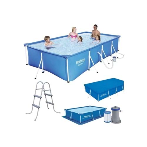 Bestway Prefabrik Havuz 400x211x81cm 220v Filtre Alt Üst Örtü Ve Merdiven Set JTRD56424-3